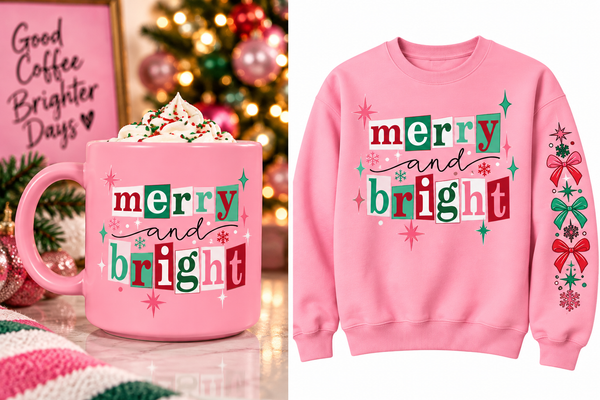 Merry and Bright Sweatshirt + Mug Bundle