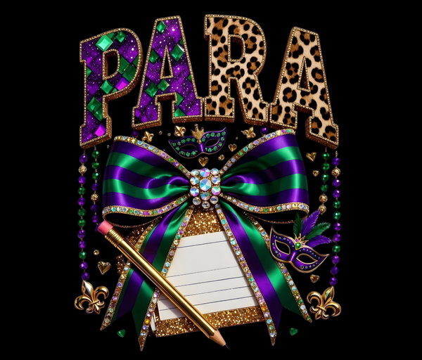 Colorful Mardi Gras Educator Tee