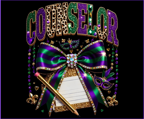Colorful Mardi Gras Educator Tee