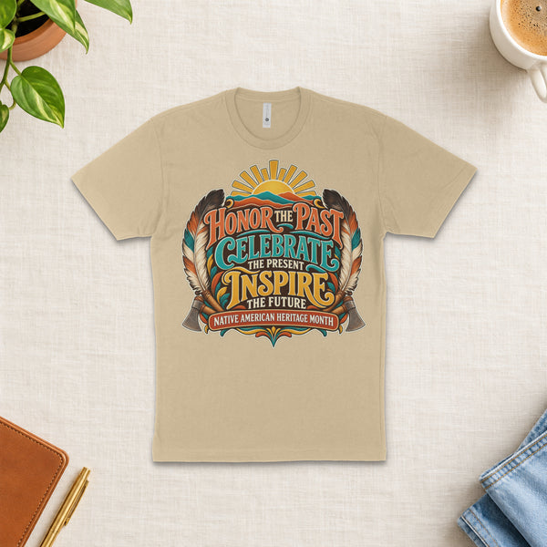 Native American Heritage Month Tee — styled flat-lay mockup