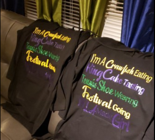 Ladies Tee Shirt Hoodie Crawfish Eating Festival NOLA Made Girl